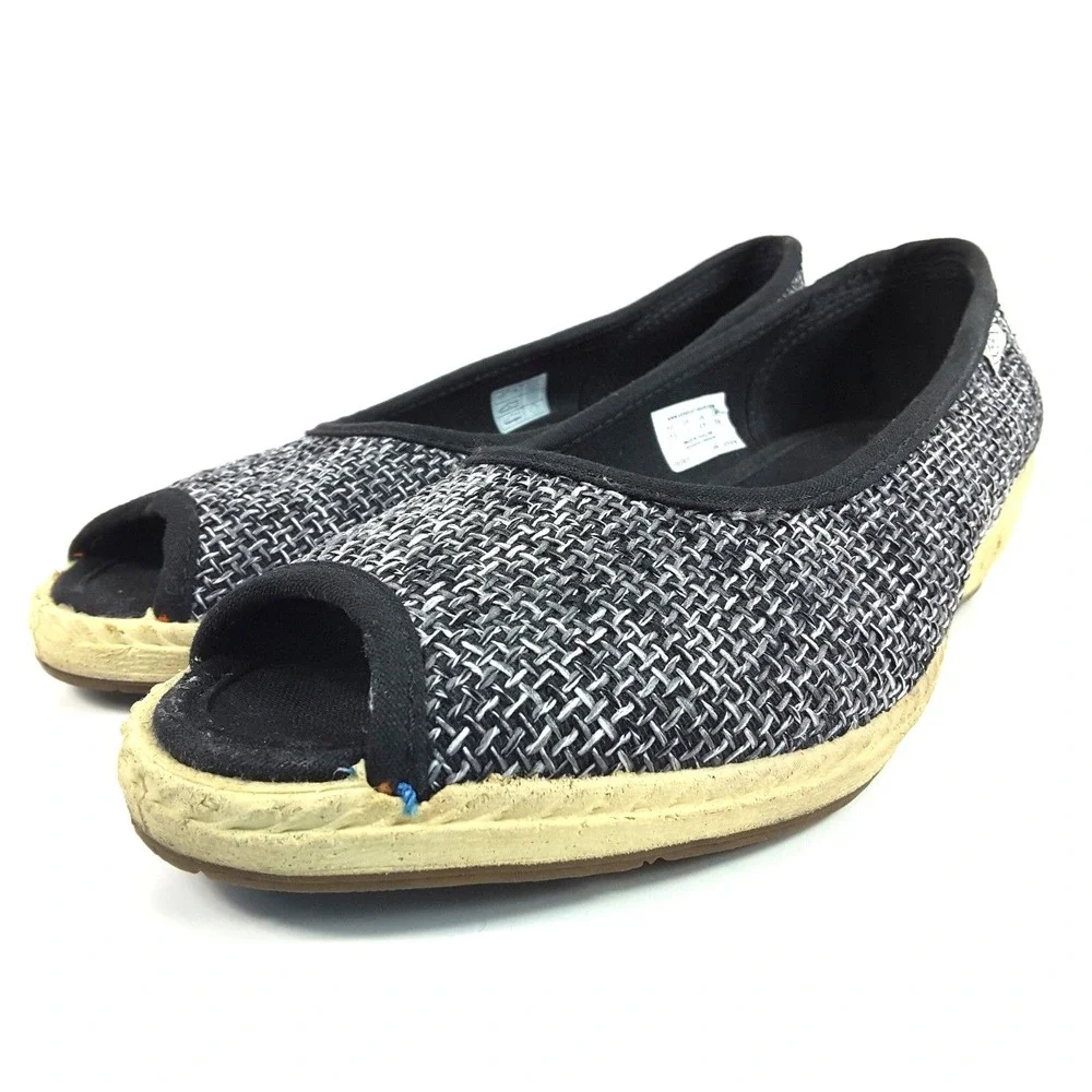 Keen‎ Cortona Women's Black Jute Open Toe Casual Comfort Wedge Shoes Size 7